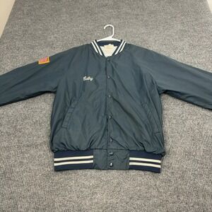 Vintage US Postal Service USPS Hartwell Bomber Jacket Mens M Navy Springfield MA